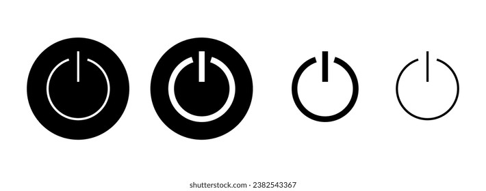 Icono de encendido, ilustración. Símbolo y signo del interruptor de encendido. Energía eléctrica