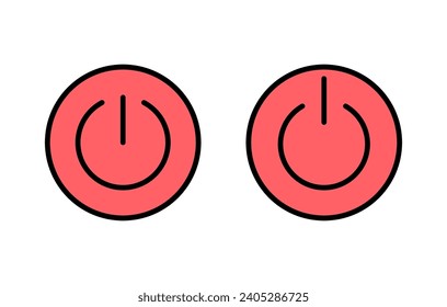 Icono de encendido, ilustración. Símbolo y signo del interruptor de encendido. Energía eléctrica