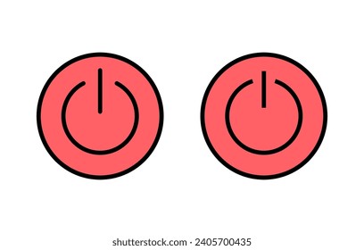 Power-Icon-Set-Illustration. Stromschalter-Zeichen und -Symbol. Elektrizität
