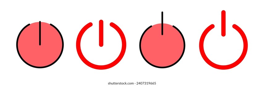 Icono de encendido, ilustración. Símbolo y signo del interruptor de encendido. Energía eléctrica