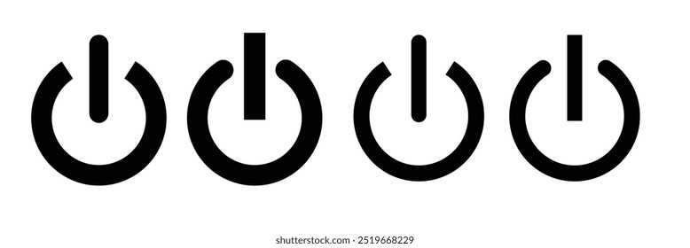 Power icon set. On off power button icon. Switch on switch off icon, vector illustration.