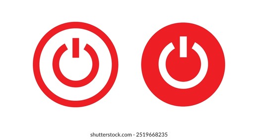 Conjunto de iconos de energía. Icono de Botón de encendido y apagado. Encienda el ícono de apagado, Ilustración vectorial.