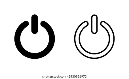 Conjunto de iconos de encendido. Icono del interruptor de encendido. Energía eléctrica