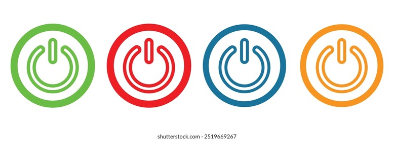 Conjunto de iconos de energía. Icono del interruptor de alimentación. Energía eléctrica. Vector Ilustrador