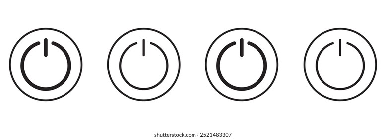 Conjunto de iconos de energía. Icono del interruptor de alimentación. Energía eléctrica