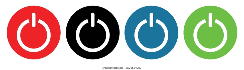 Power icon set. Power Switch Icon. Electric power. Power button icon vector isolated on white background
