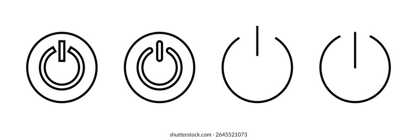 Conjunto de ícones de energia. Ícone do botão liga/desliga. Energia elétrica