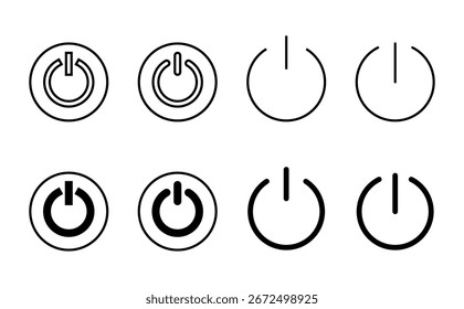 Conjunto de iconos de energía. Icono del interruptor de alimentación. Energía eléctrica