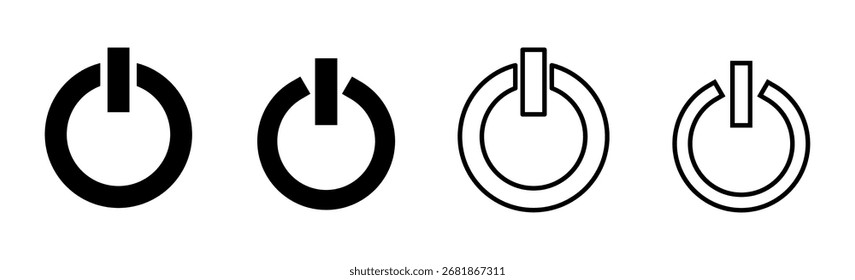 Conjunto de iconos de energía. Icono del interruptor de alimentación. Energía eléctrica