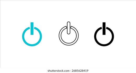 Conjunto de iconos de energía. Icono del interruptor de alimentación. Energía eléctrica	
