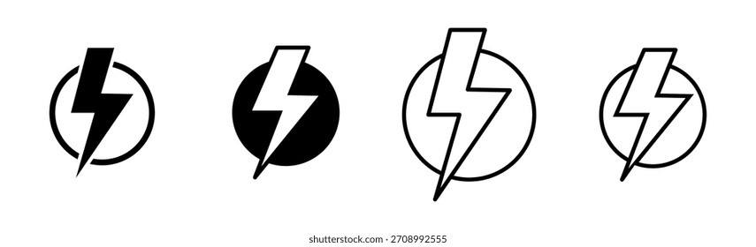 Conjunto de iconos de energía. Icono del interruptor de alimentación. Energía eléctrica