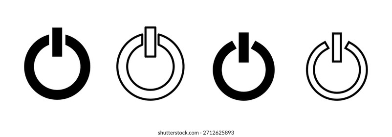 Energiesymbolsatz. Netzschaltersymbol. Elektrische Energie