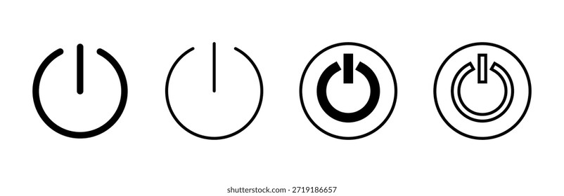 Conjunto de ícones de energia. Ícone do botão liga/desliga. Energia elétrica