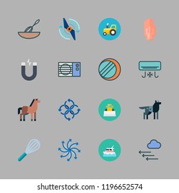 power icon set. vector set about propeller, bulldozer, pressure and tractor icons set.