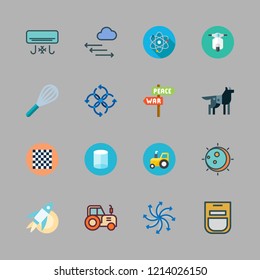 power icon set. vector set about pressure, chess board, airscrew and eclipse icons set.