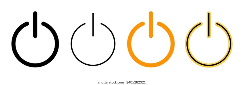 Power icon set vector. Power Switch sign and symbol. Electric power
