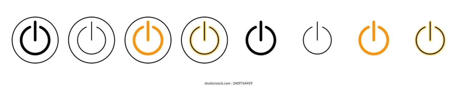 Power icon set vector. Power Switch sign and symbol. Electric power