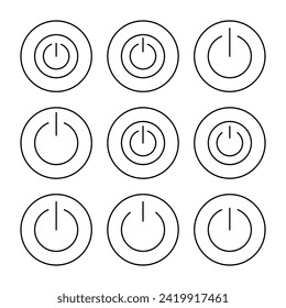 Power icon set vector. Power Switch sign and symbol. Electric power