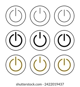 Power icon set vector. Power Switch sign and symbol. Electric power