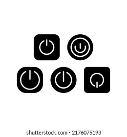 Icono de potencia Set Ilustración de diseño del símbolo del vector