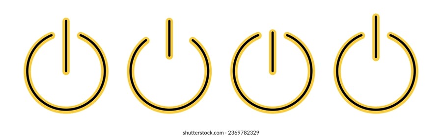 Power-Icon-Set für Web- und Mobile-App. Stromschalter-Zeichen und -Symbol. Elektrizität