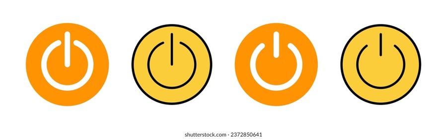 Icono de encendido para aplicación web y móvil. Símbolo y signo del interruptor de encendido. Energía eléctrica