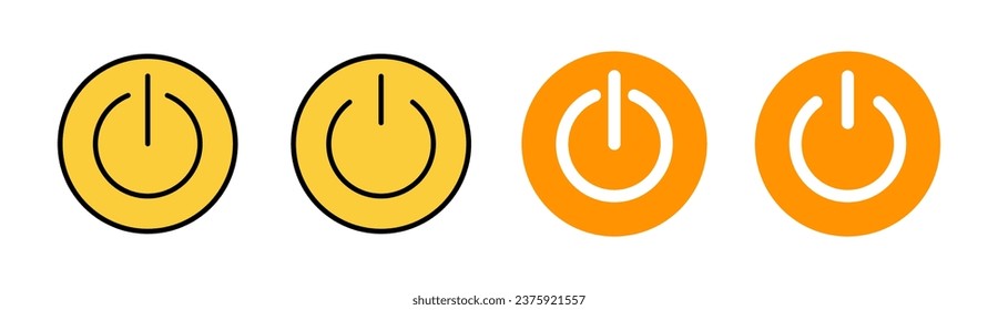 Power icon set for web and mobile app. Power Switch sign and symbol. Electric power