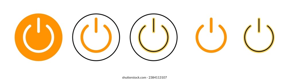 Power icon set for web and mobile app. Power Switch sign and symbol. Electric power