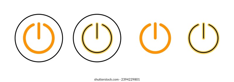 Power icon set for web and mobile app. Power Switch sign and symbol. Electric power