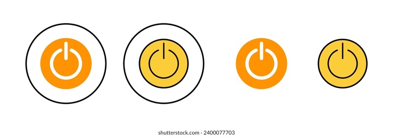 Power icon set for web and mobile app. Power Switch sign and symbol. Electric power