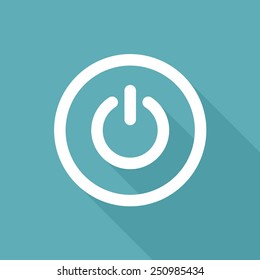 Power icon. Start on off button. Flat icon design.
