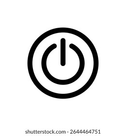 Símbolo do ícone de energia para aplicativos e sites. Sinal e símbolo da chave liga/desliga. Energia elétrica