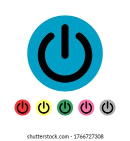 El icono de energía. Símbolo de poder. Ilustración del vector plano. Conjunto de energía de botón