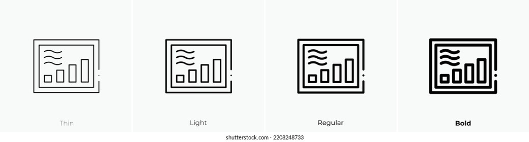 power icon. Thin, Light Regular And Bold style design isolated on white background