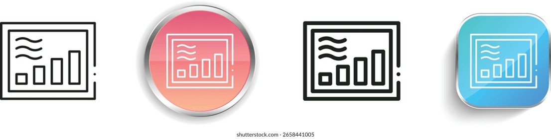 power icon. Thin Linear, Regular and Button Style Design Isolated On White Background