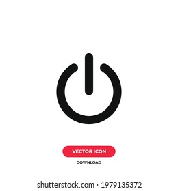 Power icon vector. Power button sign