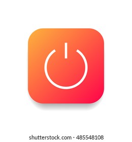 Power icon vector, clip art. Also useful as logo, square app icon, web UI element, symbol, graphic image, silhouette and illustration. Compatible with ai, cdr, jpg, png, pdf, svg and eps formats.