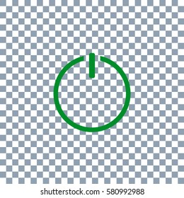 Power icon Vector. Dark green icon on transparent background.