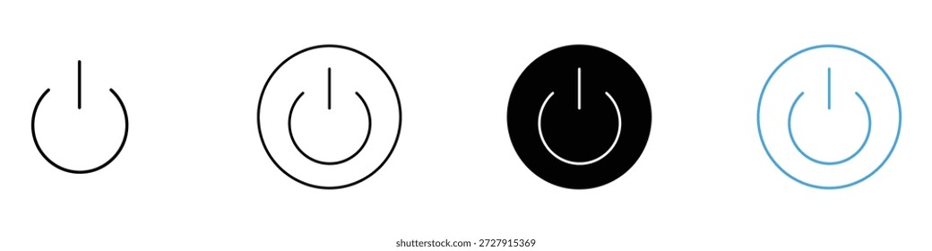 Ícone de energia vetor. dispositivo ligado, desligado, símbolo de controle de interruptor. ilustração vetorial.