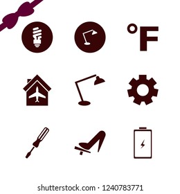power icon. power vector icons set battery, fahrenheit, screwdriver and gear