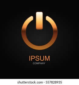 Power icon. Vector Illustration. Design logo element. Isolated on black background.