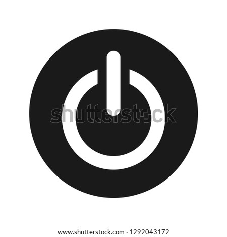 Power icon vector illustration design isolated on flat black round button