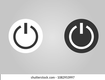 Power icon Vector Illustration on the white background.Power icon for games, app and video players Abstract power button icon / button for websites (UI) or applications (app) for smartphones or tablet