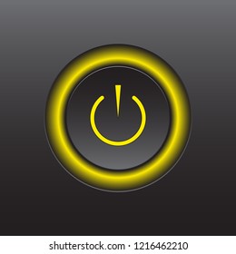Power icon. Vector illustration on dark background. Power button logo.