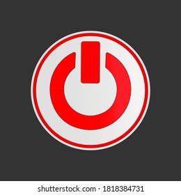 Icono de alimentación Ilustración vectorial sobre fondo negro.