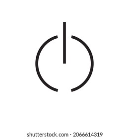 Ilustración vectorial de icono de potencia en fondo blanco Desactivar la pantalla del icono vectorial del logotipo.  Un lema simple, el concepto de control y disciplina, y trabajar según instrucciones, web