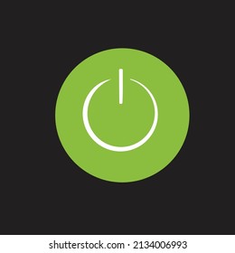 Power icon Vector Illustration on the black background.