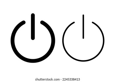 Ilustración vectorial de icono de alimentación. Símbolo y signo del interruptor de encendido. Energía eléctrica