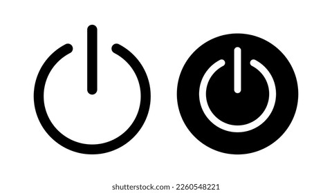 Leistungssymbol, Vektorgrafik. Stromschalter-Zeichen und -Symbol. Elektrizität