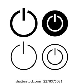 Ilustración vectorial de icono de alimentación. Símbolo y signo del interruptor de encendido. Energía eléctrica